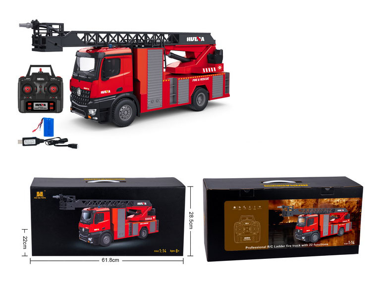 HUINA 1561 SCALE 1:14 FIRE FIGHTER TRUCK 22 CHANNEL 2.4GHZ ENGINEERING TRUCK VEHICLE - Image 6