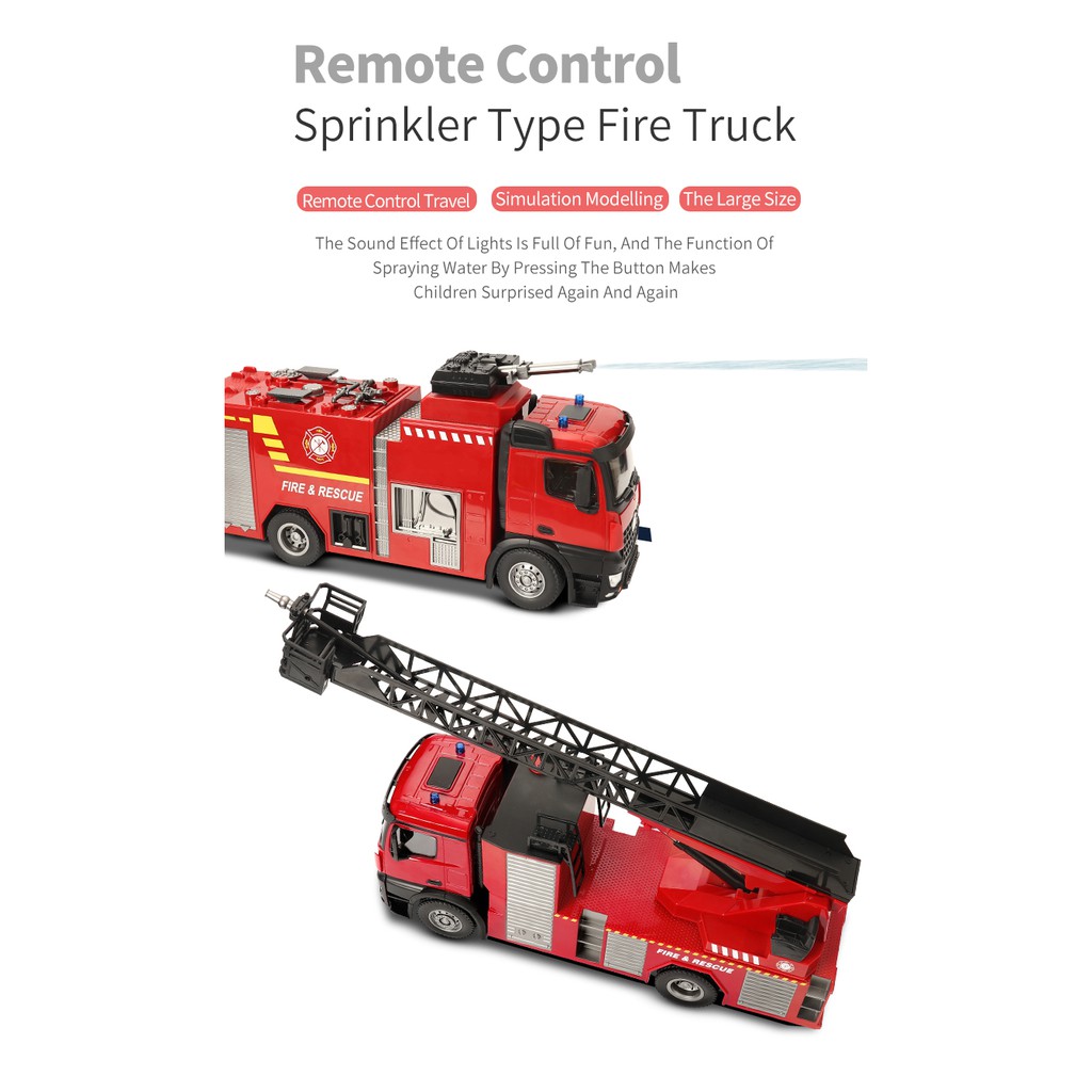 HUINA 1561 SCALE 1:14 FIRE FIGHTER TRUCK 22 CHANNEL 2.4GHZ ENGINEERING TRUCK VEHICLE - Image 3