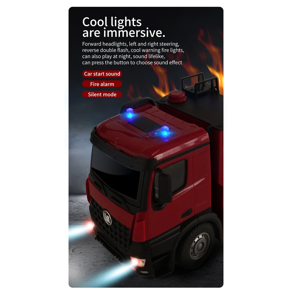 HUINA 1561 SCALE 1:14 FIRE FIGHTER TRUCK 22 CHANNEL 2.4GHZ ENGINEERING TRUCK VEHICLE - Image 9